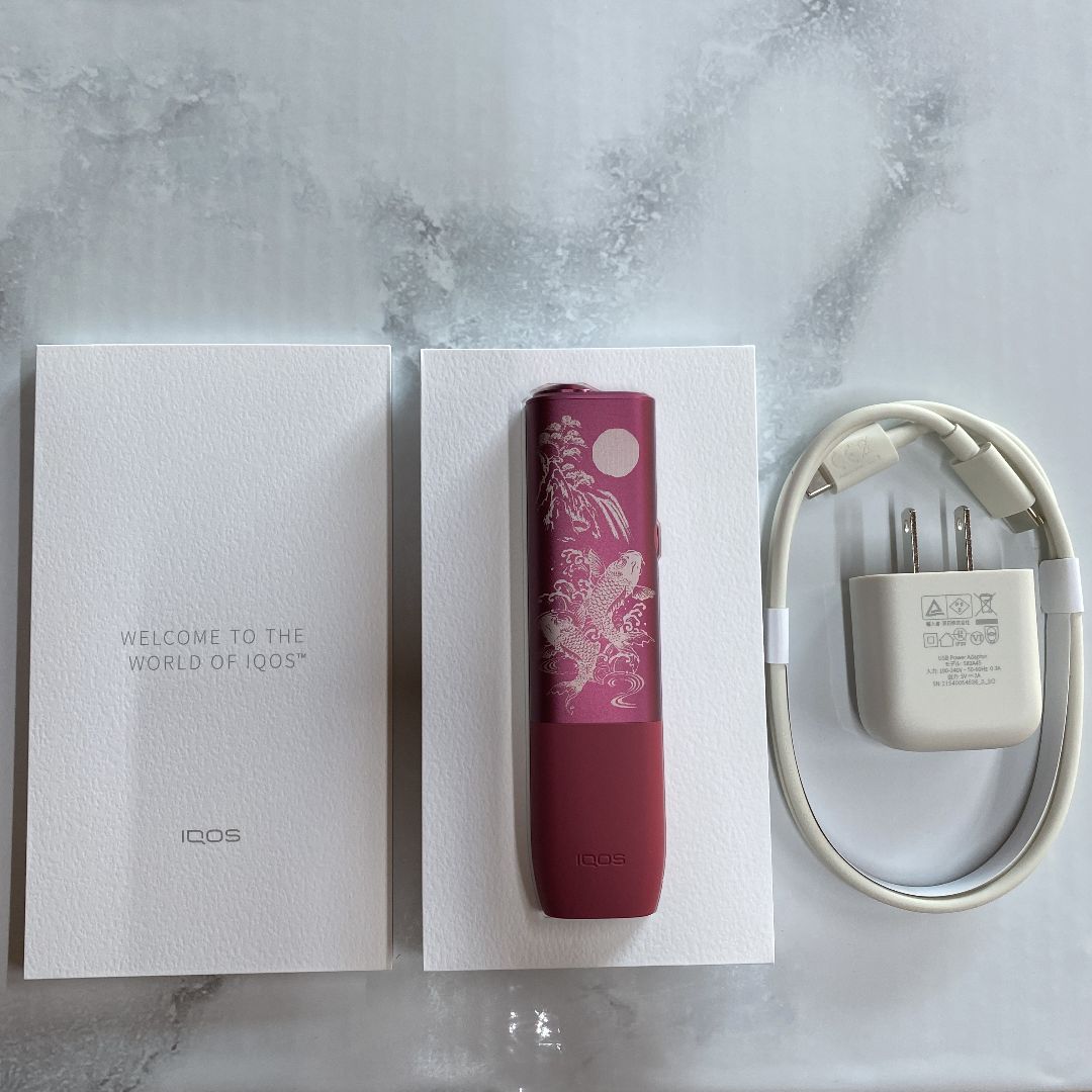 iQOS ILUMA ONE イルマワン レーザー加工 鯉 滝登り 水墨画 赤 ...