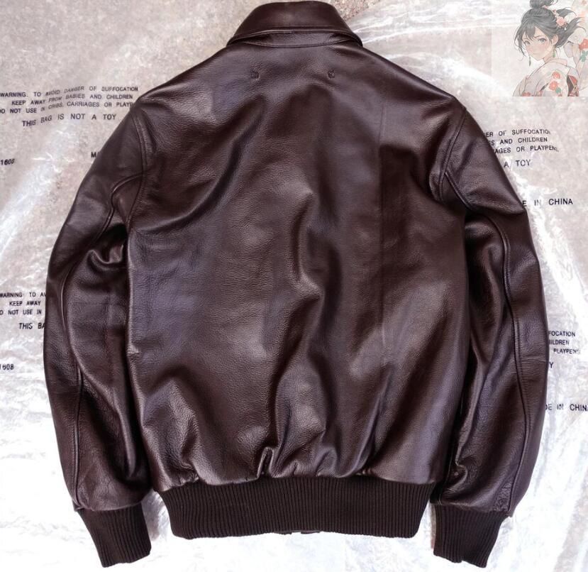 RED MOONカウレザー牛革ブルゾン茶フライト短丈ライダース RED MOONカウレザー牛革ブルゾン茶フライト短丈ライダース