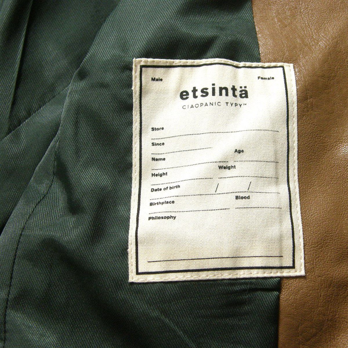 新品】 etsinta ／ エシンタ ブロッキングファー ジャケット ZIPコート