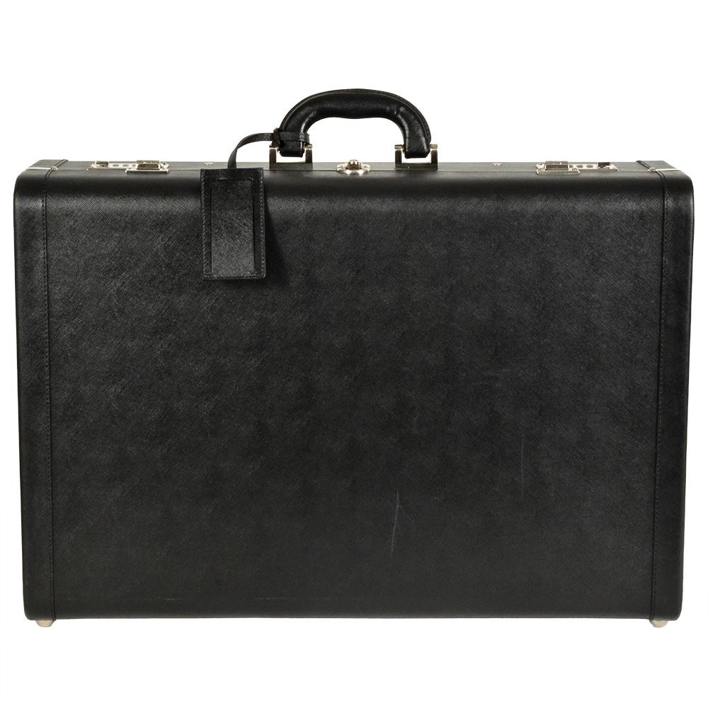 プラダ PRADA トランクケース トランク レザー ブラック シルバー金具 ダイヤルロック