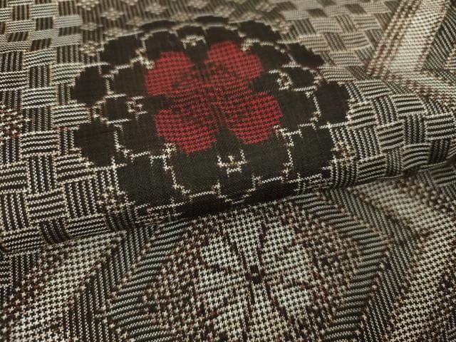 平和屋着物●本場大島紬　龍郷絣　花菱文　正絹　逸品　未使用　DAAS3282ps 平和屋着物○本場大島紬 龍郷絣 花菱文 正絹 逸品 未使用 DAAS3282ps