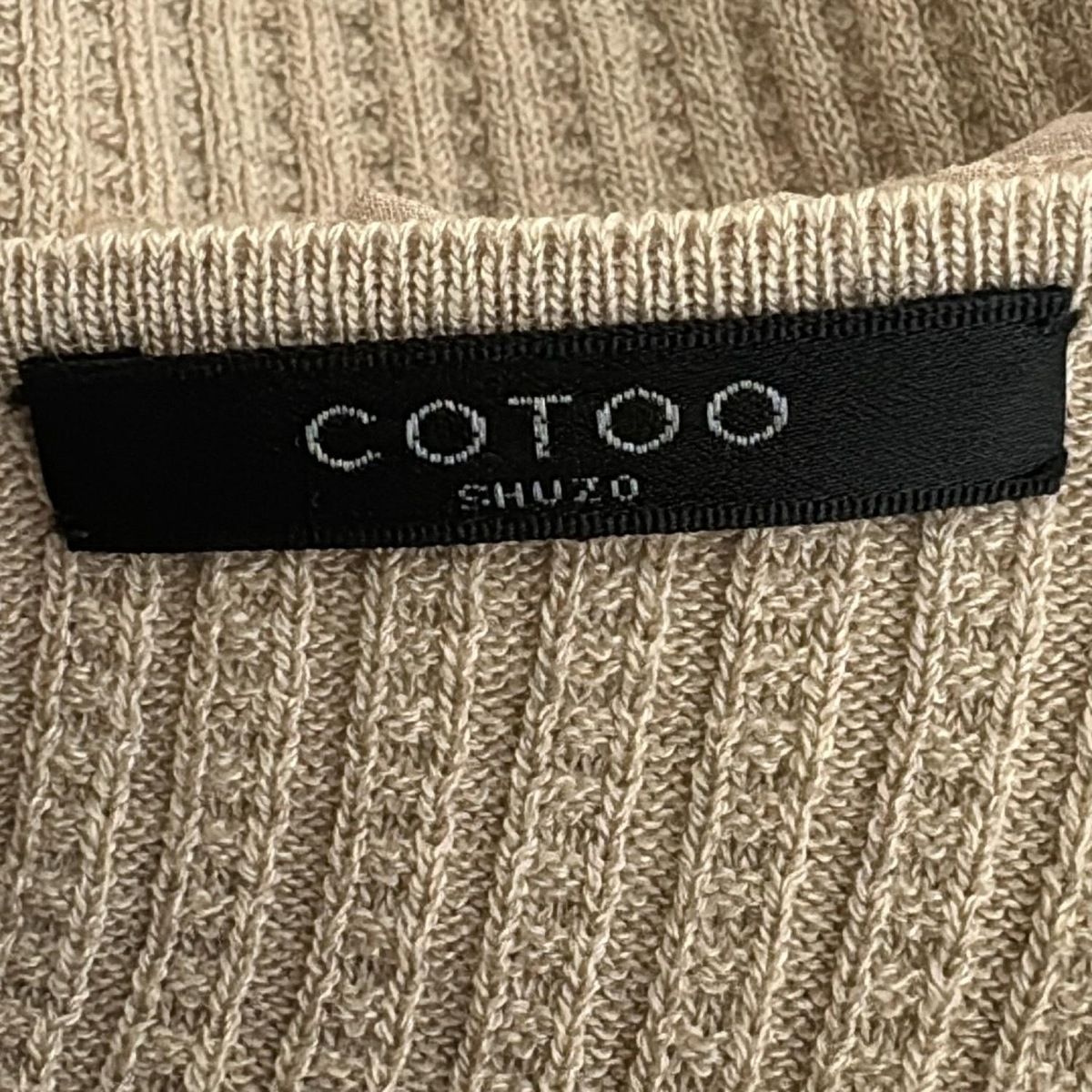 COTOO - COTOO(コトゥー) 七分袖セーター サイズ38 M レディース - 黒 クルーネック/フリル COTOO(コトゥー) 七分袖カットソー サイズ38 M レディース美品