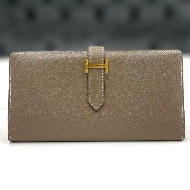 エルメス　ベアンスフレ　エトゥープ　エプソン　長財布　□N刻印 美品☆ エルメス ベアンスフレ エプソン エトゥープ 長財布 □P刻印