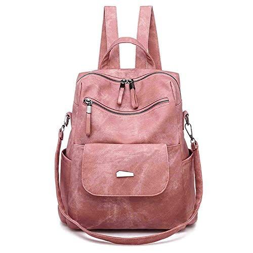 ピンク [FANDARE] リュック レディース 3way 防水 PU 防犯 背面ポケット バックパック 斜め掛け用ベルト付き 大容量 A4 10.5インチiPad収納可 おしゃれ リュックサック ビジネス 通勤 通学