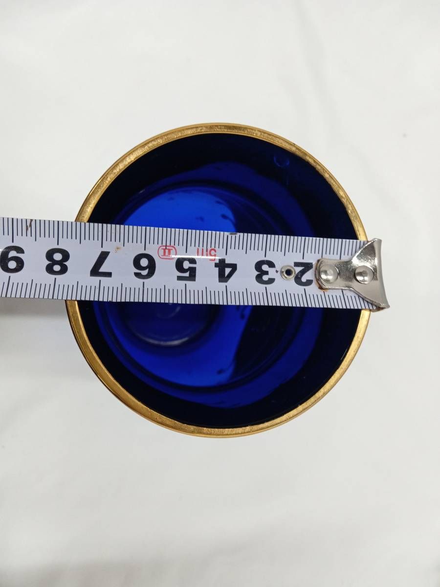 ❦美品　ボヘミアングラス　ハイエナメル　ボヘミア花瓶 ボヘミアグラス ハイエナメル 金彩 花瓶 箱なし ボヘミアグラス