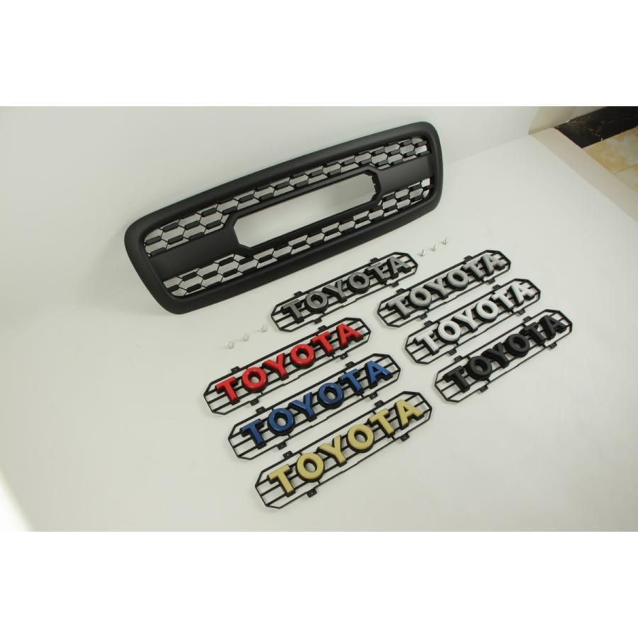 トヨタ セコイア SEQUOIA 2001-2005 LED フロント グリル ガーニッシュ マットブラック 外装 TOYOTA ロゴ 7色選択 1p