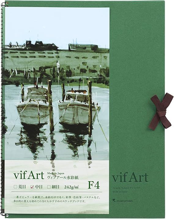 水彩画 原画 絵画のみ F4ブィフアール すすき野 秋深まる かわゆい