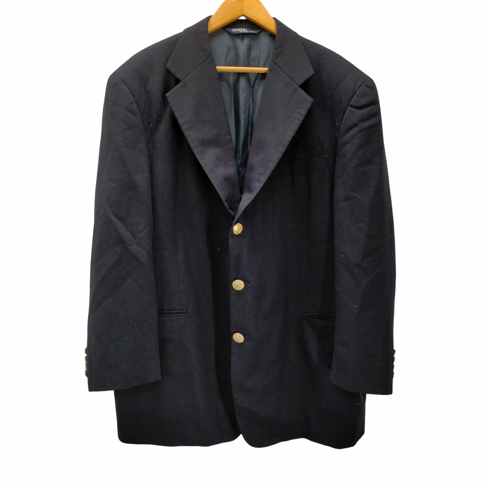 【美品】ポロラルフローレン ジャケット 現行タグ 金ボタン ブラック ブレザー RALPH LAUREN ポロバイラルフローレン 金ボタン 紺 ブレザー