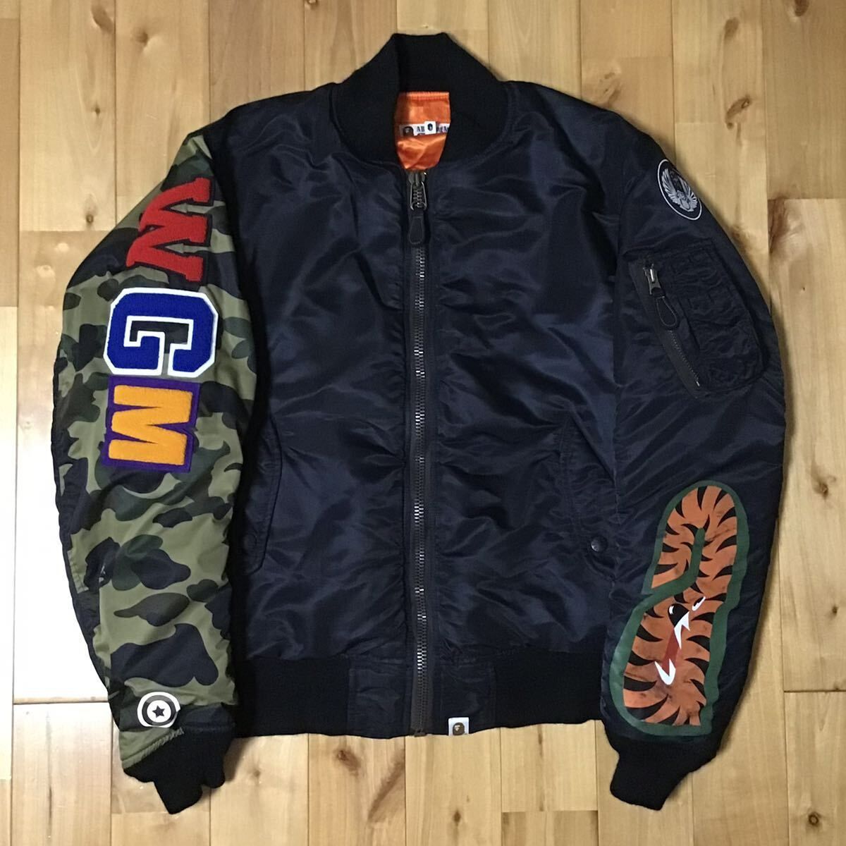 SHARK MA-1 Bomber Jacket Mサイズ a bathing ape BAPE camo エイプ ベイプ アベイシングエイプ シャーク  フライト ジャケット WGM - メルカリ