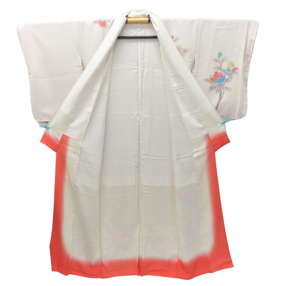 【中古】 訪問着・付下 正絹(金銀糸除く) ホワイト系 草花柄 フォーマル 和装 呉服 和服 きもの レディース 女性 中古】 訪問着・付下 正絹(金銀糸除く) ホワイト系 草花柄 フォーマル