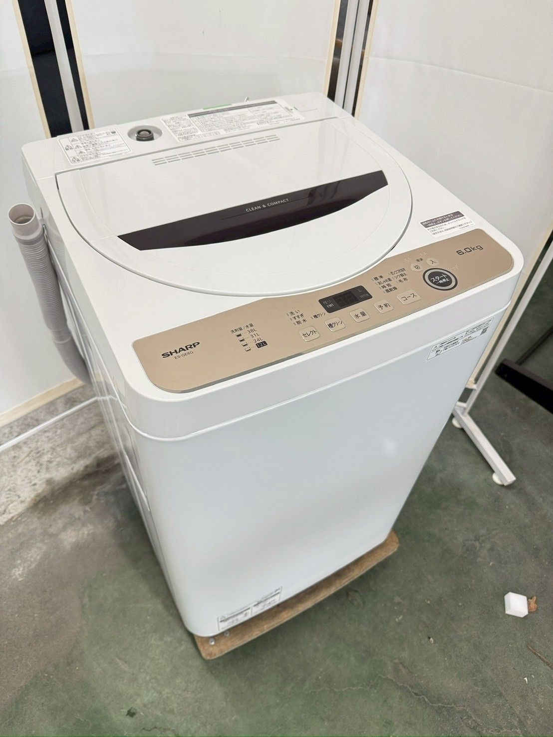 大阪 3か月保障付き 洗濯機 シャープ 6kg 2025年 ES-GE6G-T SS-46