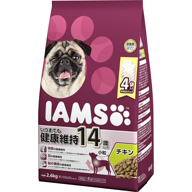 マース アイムス 14歳以上用 いつまでも健康維持 チキン 小粒 2.6kg 犬用フード （1点）