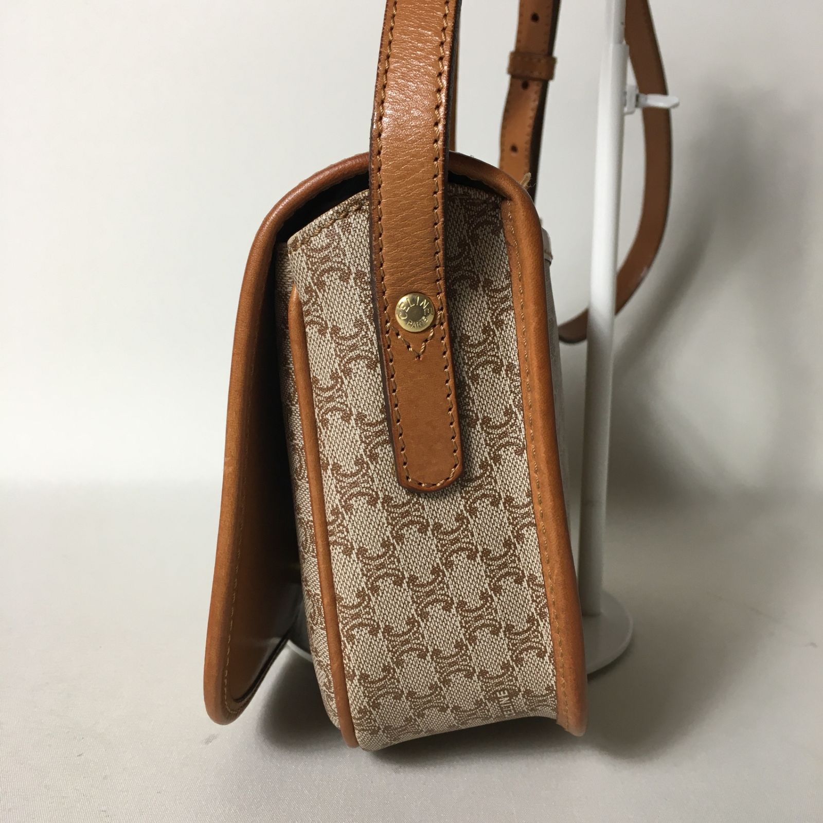 2508-325｜美品｜セリーヌ ショルダーバッグ ブラウン マカダム
