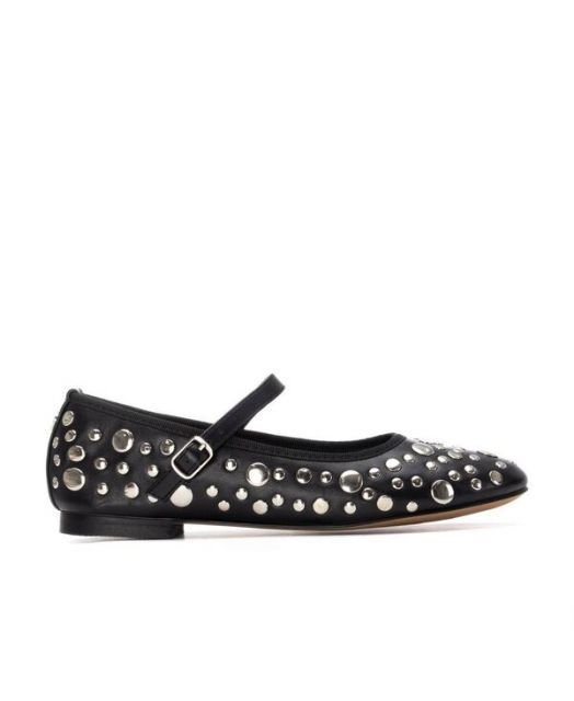 送料無料 キシタイ レディース パンプス シューズ Women s Mary Jane Studded Ballet Flats By XTI Black