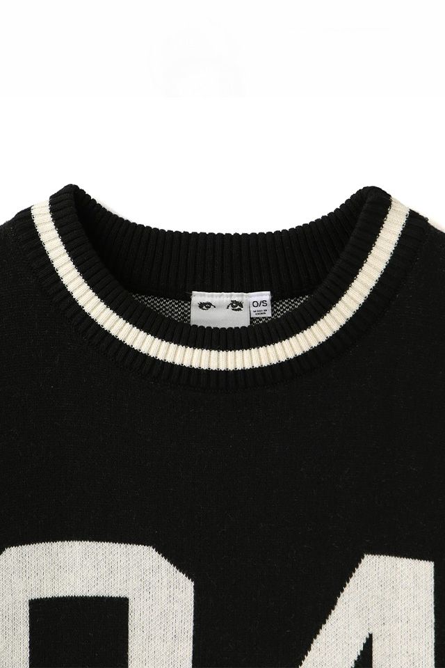 X-girl エックスガール 105254015005 NUMBERING JACQUARD KNIT TOP ジャガードニット BLACK 正規通販 レディース