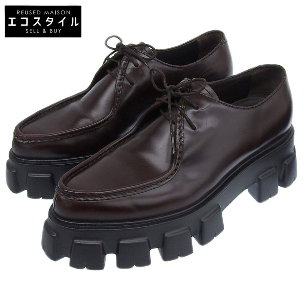 PRADA プラダ PRADA プラダ CALZATURE UOMO モノリス プラットフォーム ダービー シューズ メンズ ブラウン 7 2EE361 7