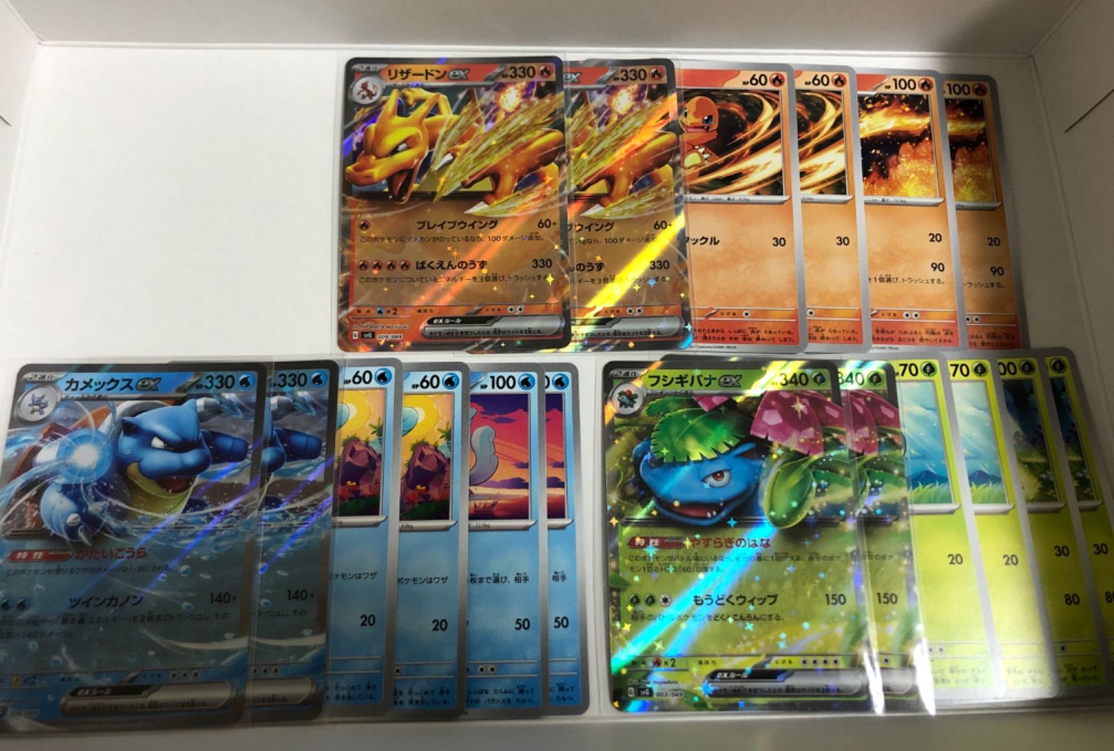 フシギバナex・リザードンex・カメックスex 進化ライン 各2枚