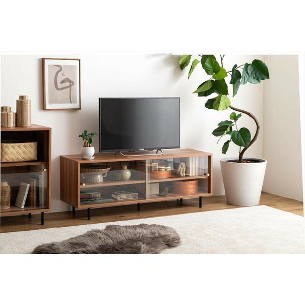 テレビ台 幅120cm ガラス引き戸 収納付き TV台 テレビボード TV