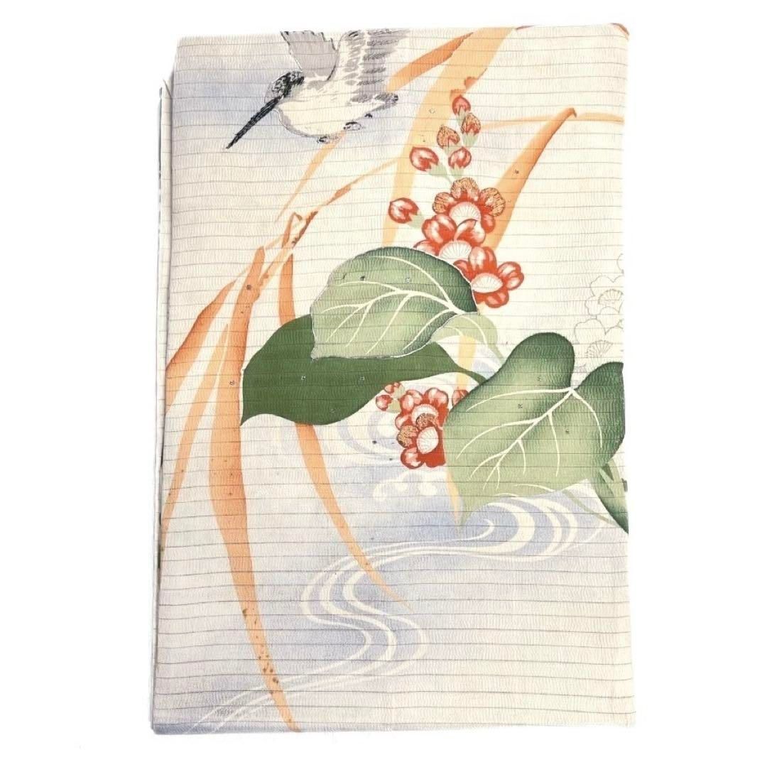 反物　亀甲　唐草　花模様　黒地　イエロー　お洒落　ちりめん　着物　033a d 反物 亀甲 唐草 花模様 黒地 イエロー お洒落 ちりめん 着物 033a d
