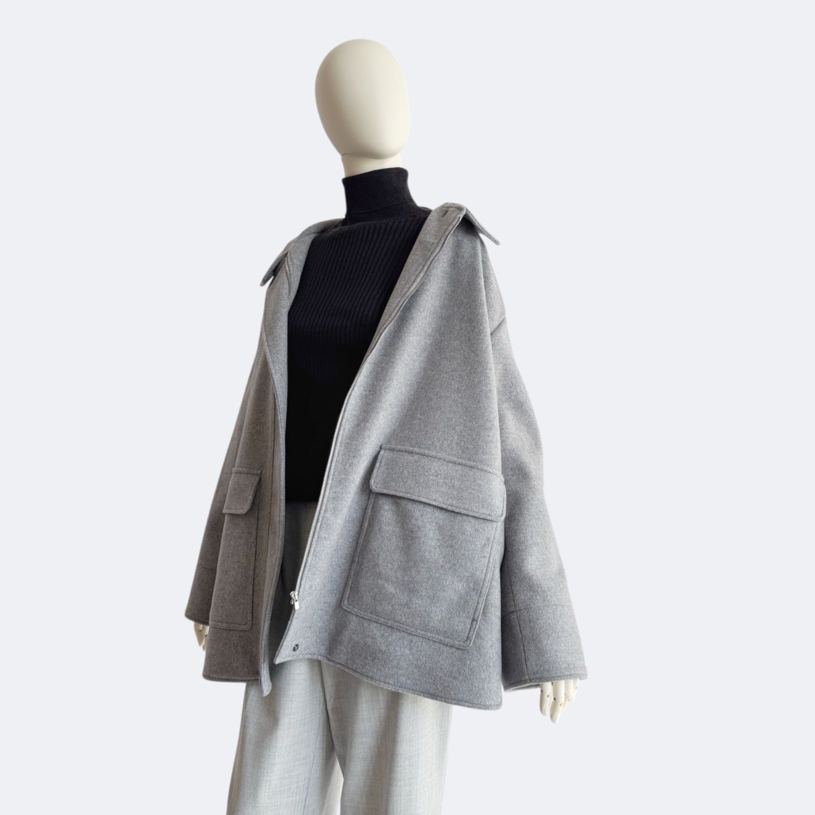 Theory セオリー ショートコート グレー レディース ジャケット ウール