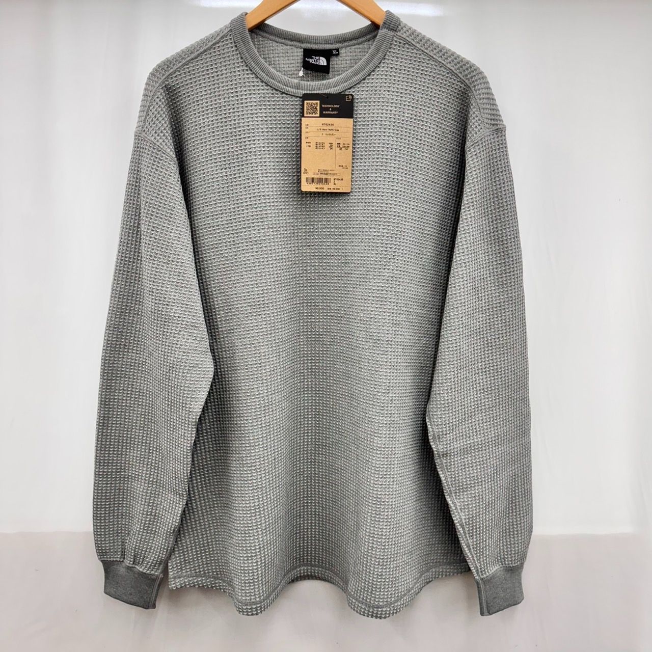 ☆【未使用品】THE NORTH FACE ウォームワッフルクルー ミックスグレー 