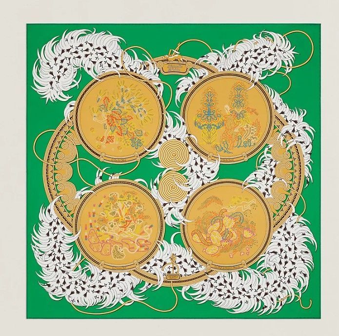 HERMES エルメス カレ90 刺繍が織りなす伝説 LegendeBrodee エルメス カレ90 Legende Brodee 刺繍が織りなす伝説 スカーフ