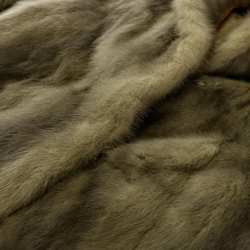 ゴールデンフォックス毛皮ハーフコート サファイアミンク総裏地 11号 グレー ゴールデンフォックス毛皮ハーフコート サファイアミンク総裏地