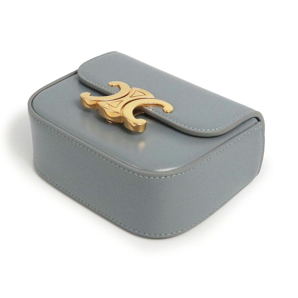 チェーン ショルダーバッグ クロード / シャイニーカーフスキン グレー