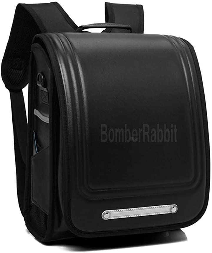 BomberRabbit 軽量 ランドセル 新入学 入学祝い かわいい 女の子 オシャレ無地( ブラック)