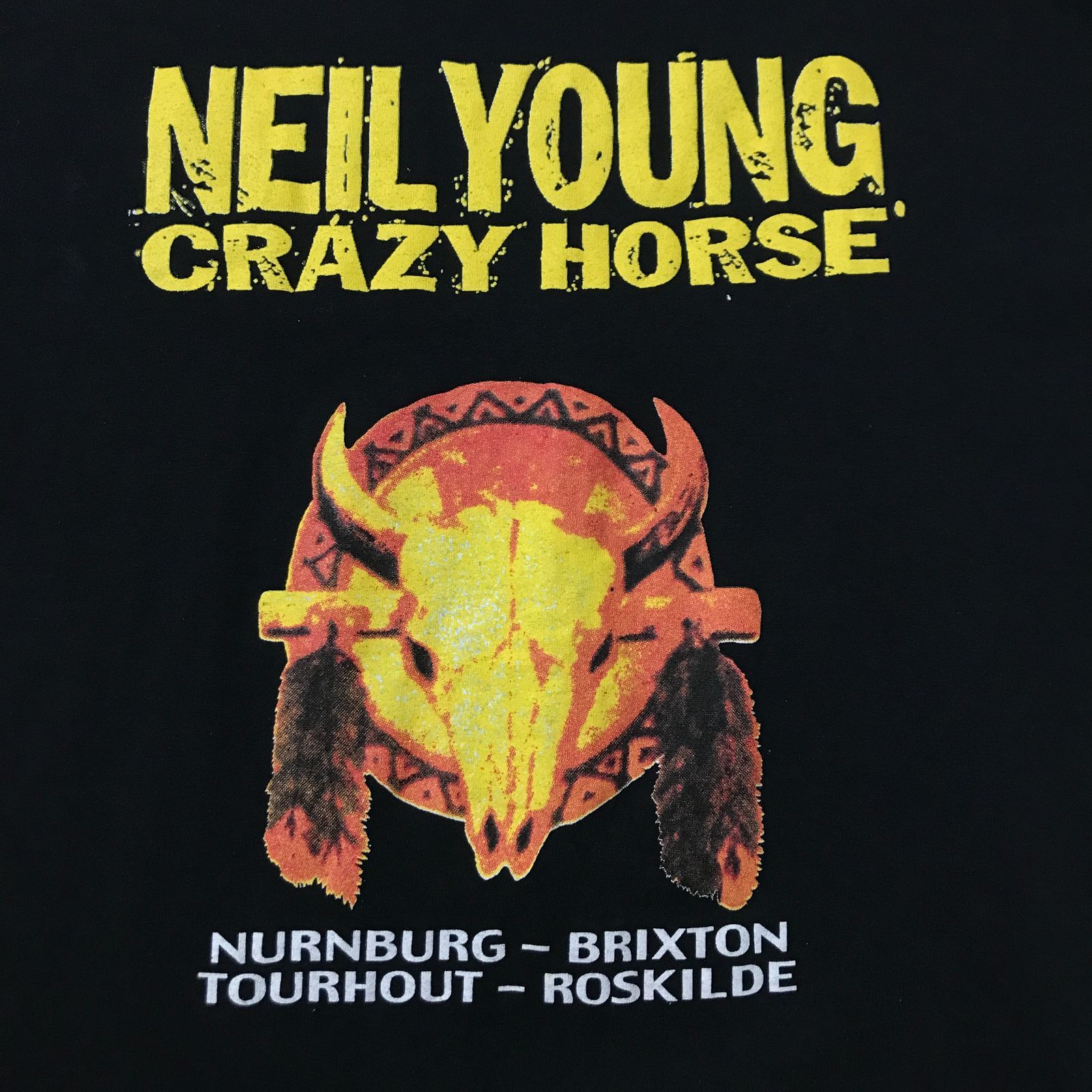 00s ヴィンテージ ニールヤング NEIL YOUNG x クレイジー ホース CRAZY HORSE ジョイント ツアー Tシャツ ブラック -  メルカリ