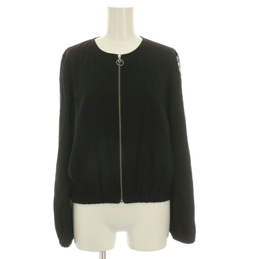 ⭐︎美品　M-Premier BLACK ツイードジャケット　34 サイズS エムプルミエ ブラック M-Premier BLACK スリーブレースサテンブルゾン