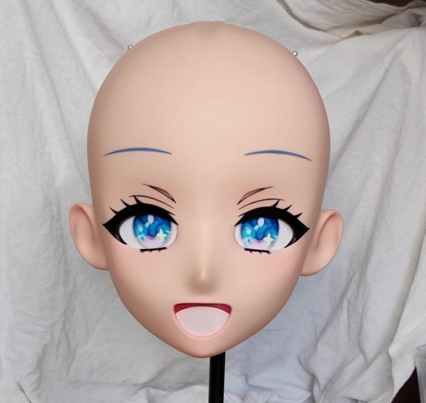 ハーフマスク 眼球付き 肌色 B 樹脂製 ヘッドロリータ人形 ハーフマスク 眼球付き 肌色 B 樹脂製 ヘッドロリータ人形