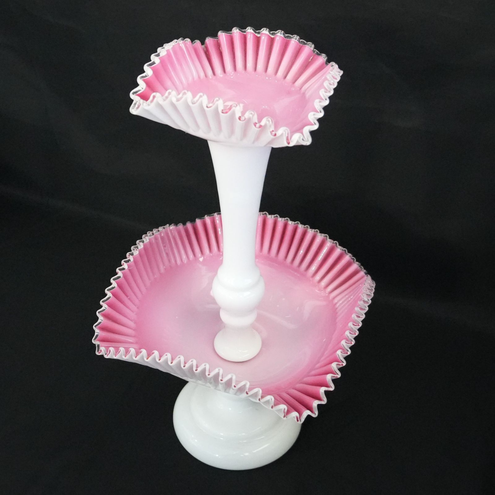 IM フェントン ガラス エパーン イパーン センターピース 高さ36cm Fenton epergne