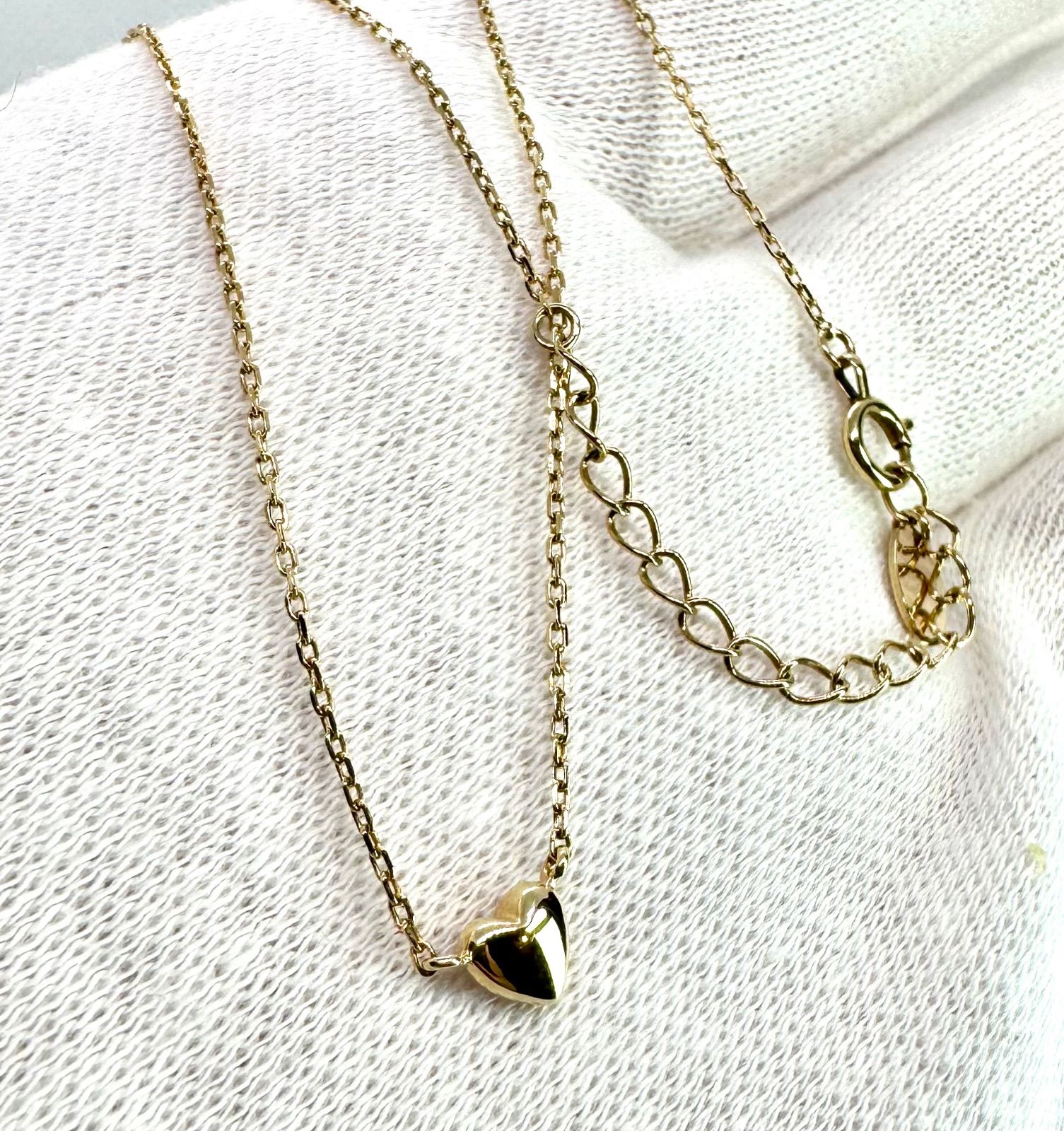 4°C◇K10YG*ハートダイヤモンドネックレス*イエローゴールド 