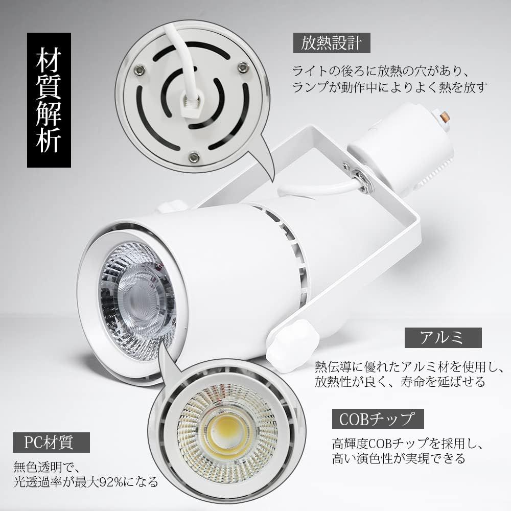 ダクトレール用スポットライト LED一体型照明 1体 NISSIN LUX ダクトレール用 スポットライト一体型 ライティング