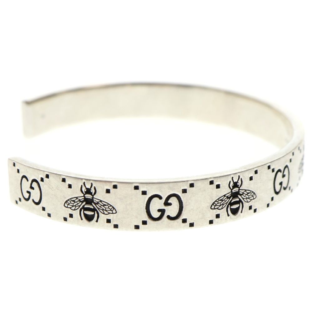GUCCI (グッチ) GGロゴ 蜂 ビーデザイン バングル ブレスレット シルバー