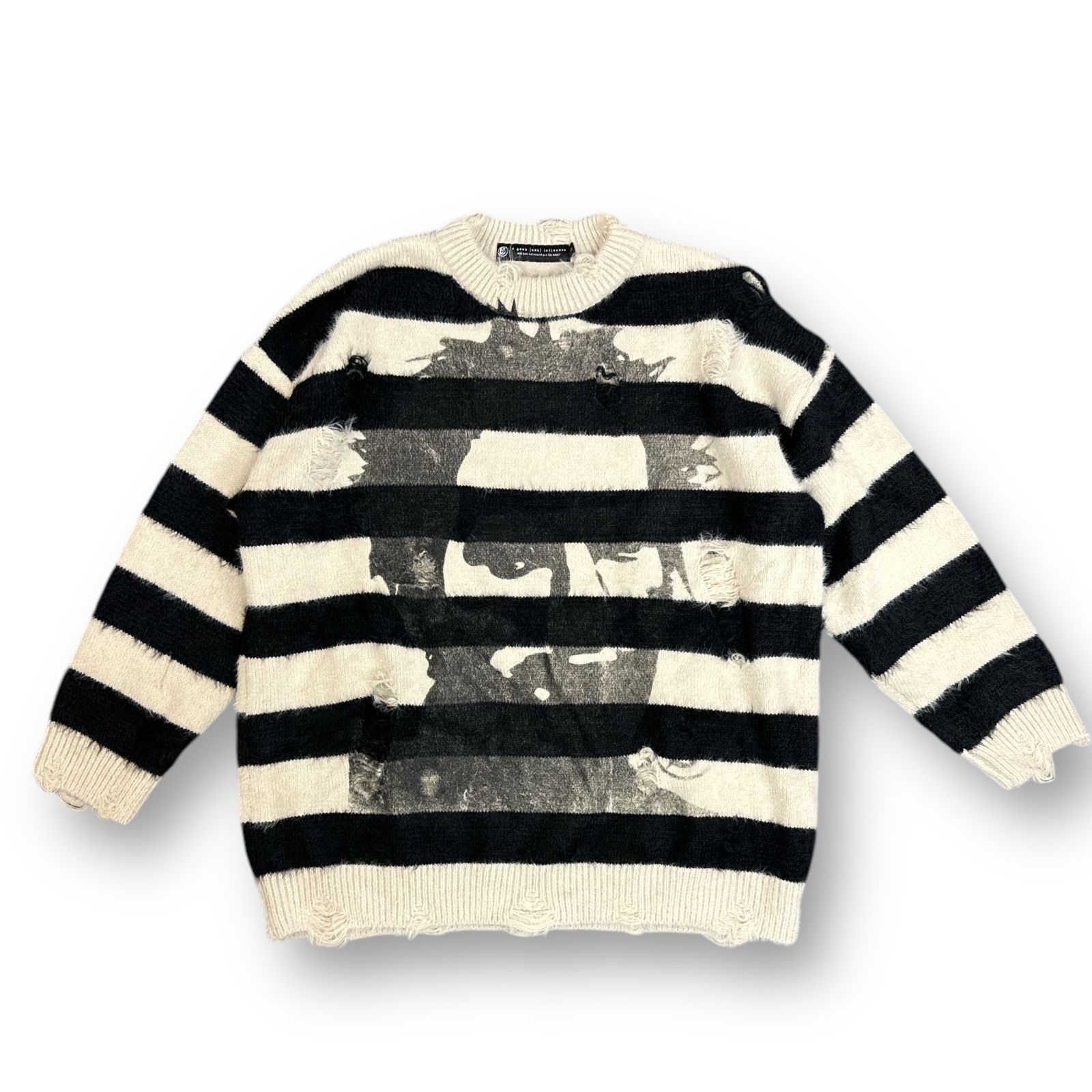 A GOOD BAD INFLUENCE FACE LOGO SWEATER フェイスロゴセーター ニット ボーダー アグッドバッドインフルエンス L  67684A4 - メルカリ