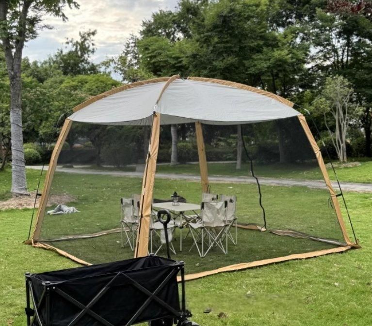 屋外蚊帳テント天幕一体型日除け日除け防雨サンセットキャンプキャンプ蚊よけ網棚 ZYP33特別価格