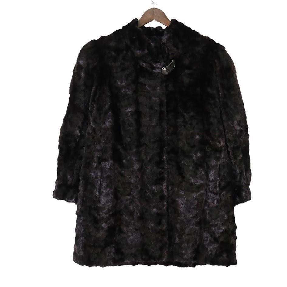 【美品】Clair de Lune エンバ ファーコート 毛皮コート　黒　金サガ 美品】Clair de Lune BY EMBA エンバ ファーコート 毛皮コート ミンク
