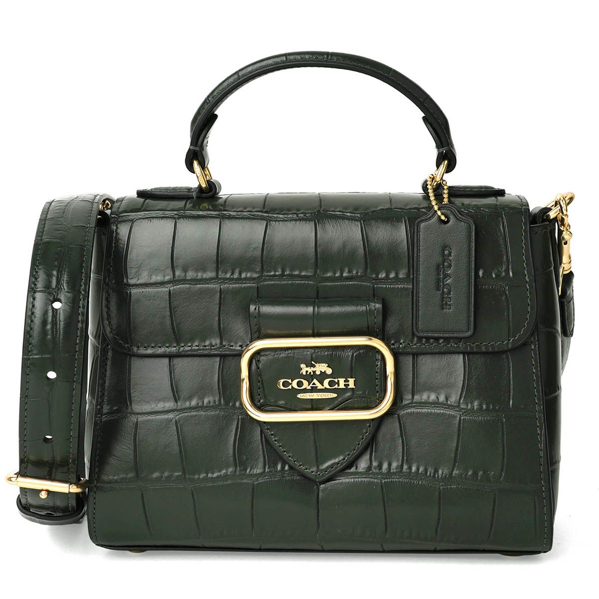 新品 コーチ COACH ショルダーバッグ TOP HANDLE アマゾングリーン 