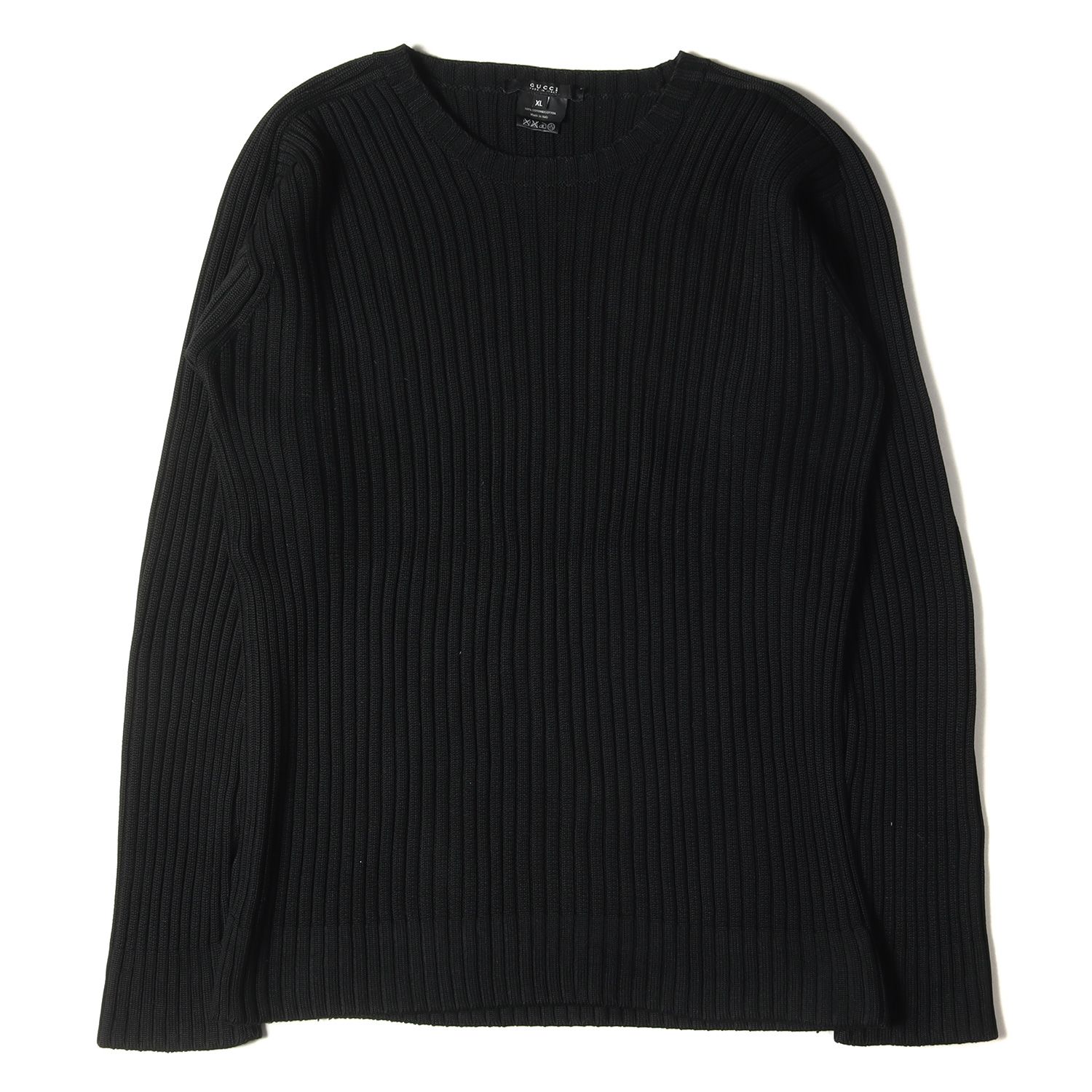 GUCCI グッチ ラウンドネック ニットセーター 黒 XL イタリア製