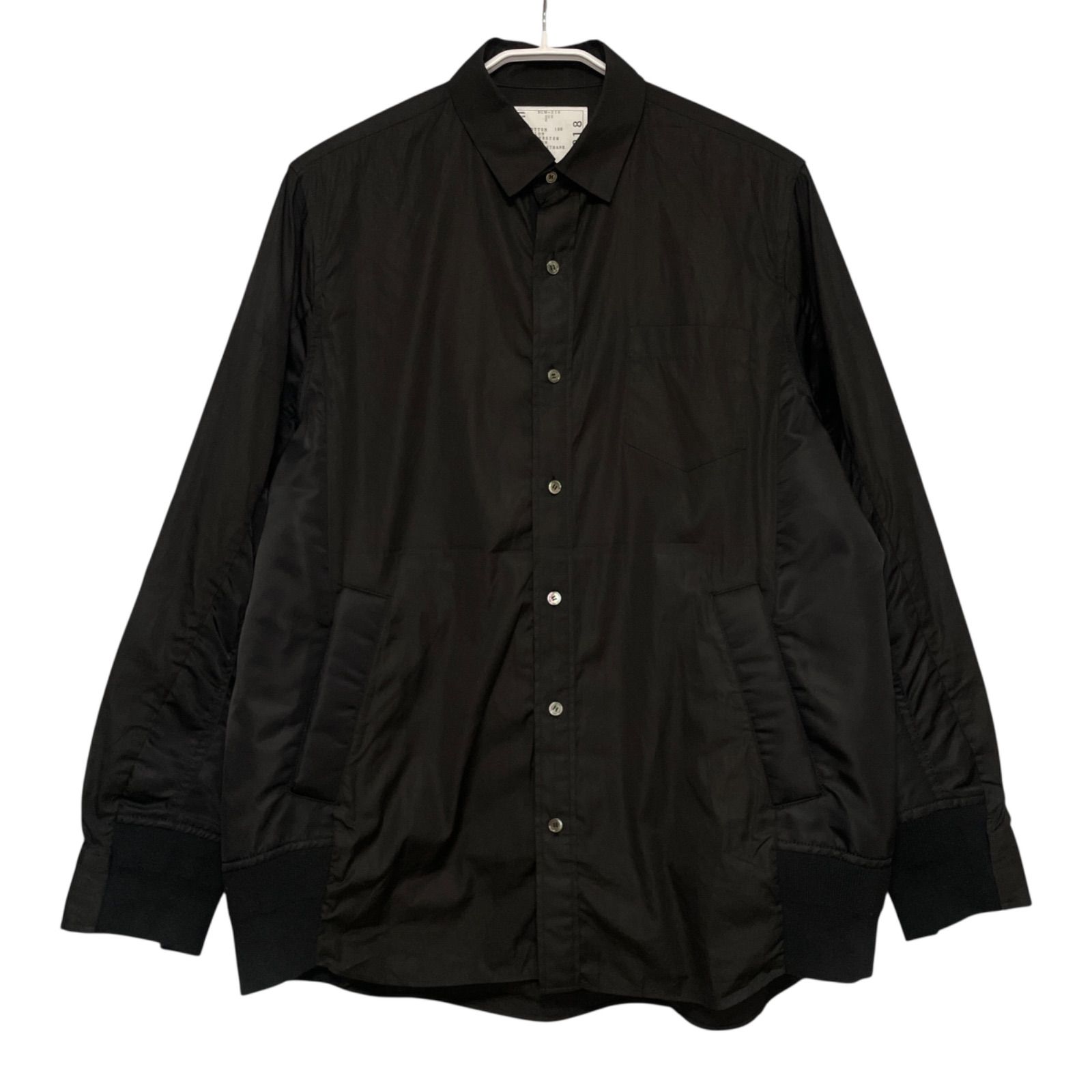 定価75900円 Sacai Cotton Poplin Shirt SCM-218 BLACK 2 サカイ