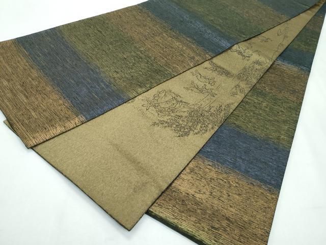 平和屋着物○極上 両面 太鼓柄袋帯 スリーシーズン 春夏秋 刺繍 平和屋着物○極上 両面 太鼓柄袋帯 スリーシーズン 春夏秋 刺繍