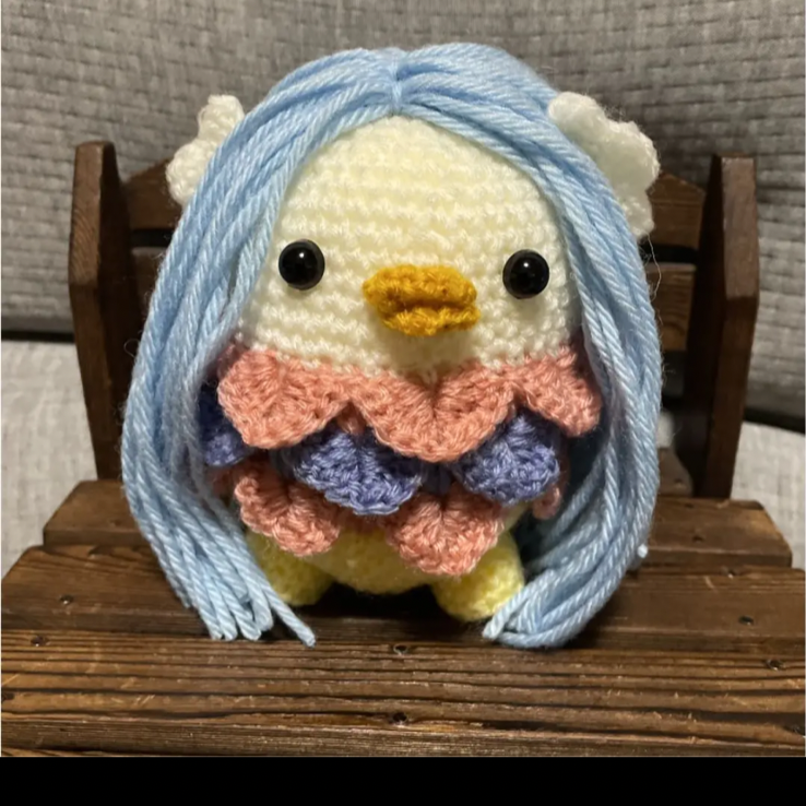 年内価格 現品限り ハンドメイド アマビエ様 （髪色水色） メルカリShops