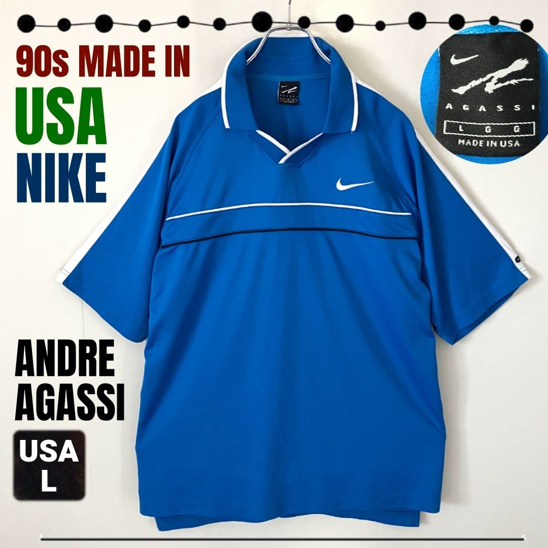 NIKE TENNIS AGASSI ナイキ テニス アガシ ゲーム シャツ S NIKE TENNIS AGASSI ナイキ テニス アガシ ゲーム シャツ S