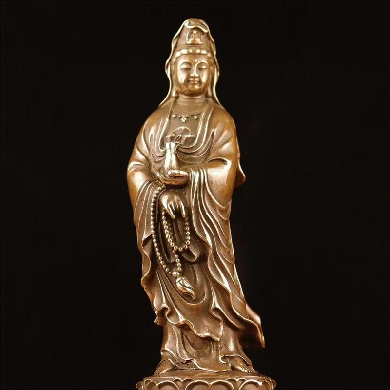 銅製 仏像 浄水観音菩薩仏像 仏間供養 銅製品 工芸品 置物