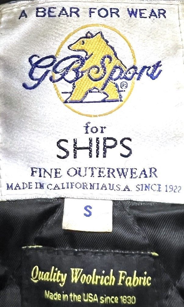 USA製 G.B.SPORT X ウールリッチ X SHIPS 本ムートン襟 ウール 
