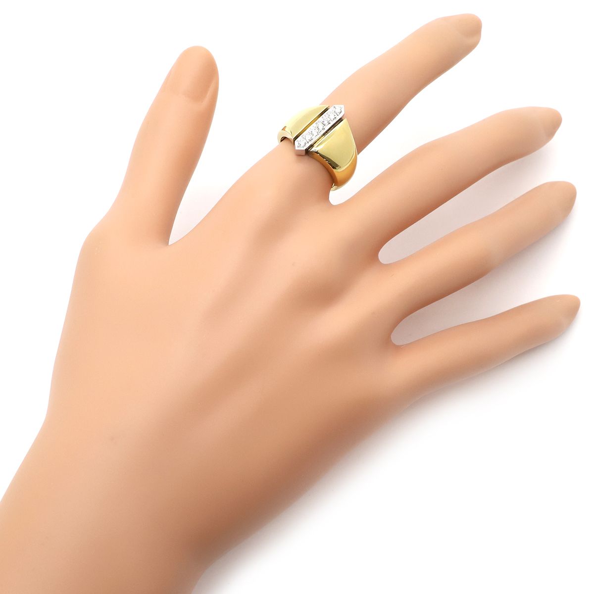 K18WG アンティーク調ダイヤリング 指輪 11号 K18WG アンティーク