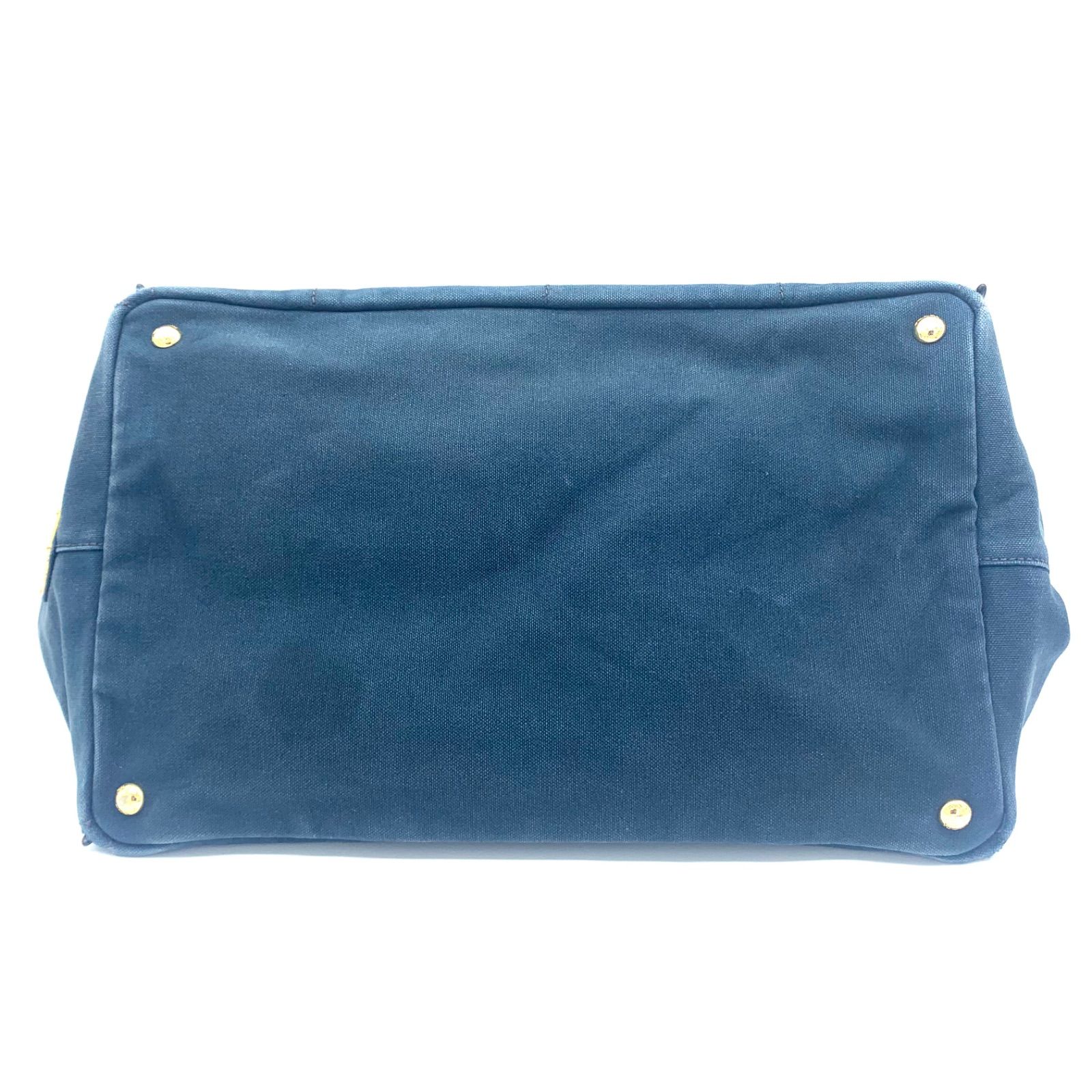 【極美品】　ギャランティ　PRADA カナパ　ハンドバッグ　デニム　キャンバス ギャランティ PRADA カナパ ハンドバッグ デニム キャンバス