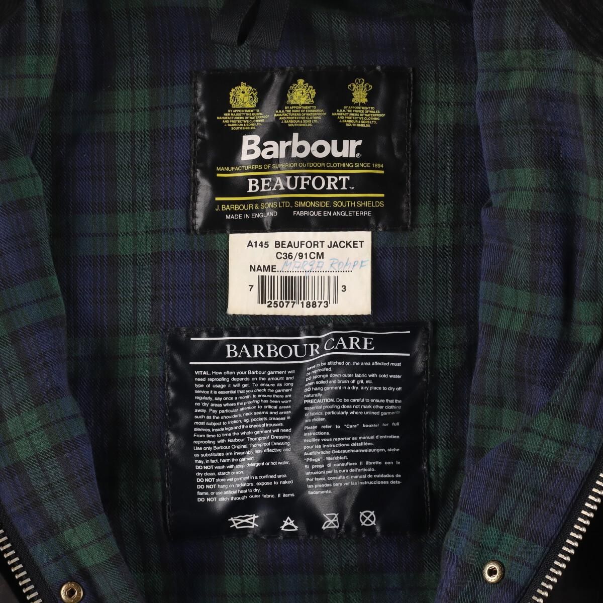 Barbour 旧2ワラント BEAUFORT c36